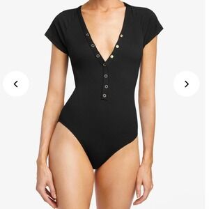 Robin Piccone Amy Raglan One Piece Bathing Suit Licorice Vacation Travel Sz 12